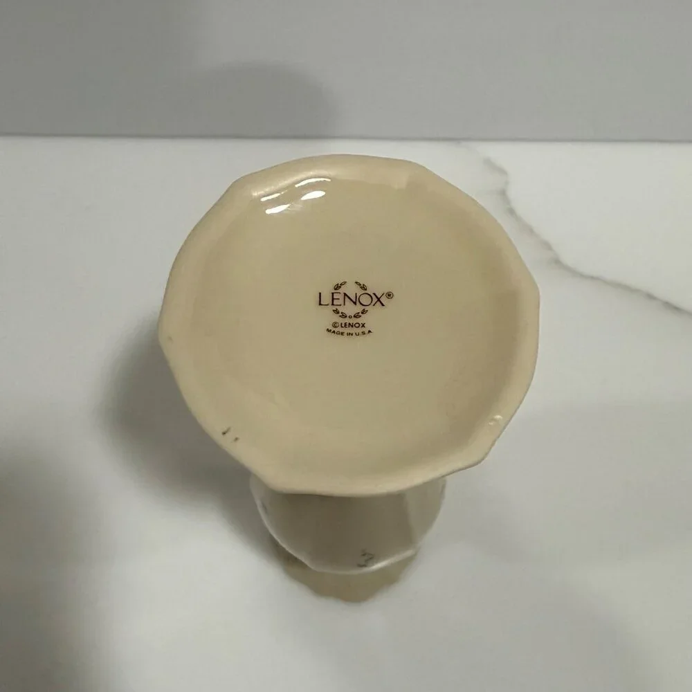VTG Lenox Petite Pink Rose Bud Vase Porcelain Floral Cottagecore Cream Gold Trim